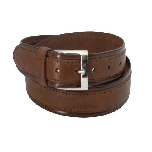 Cinturón de cuero marrón para hombre.